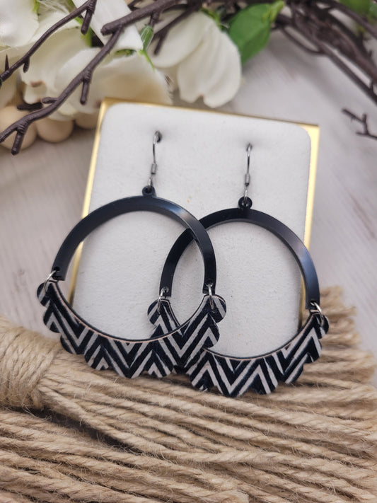 Black Cork & Leather Earrings | Lightweight Handmade Statement Jewelry
