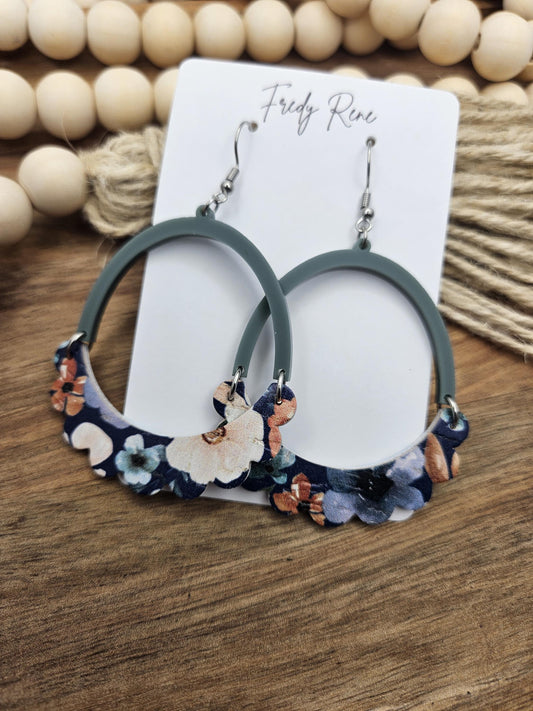 Cork Earrings, Genuine Leather Backing,  Lightweight Earrings, Handmade, Statement Jewelry