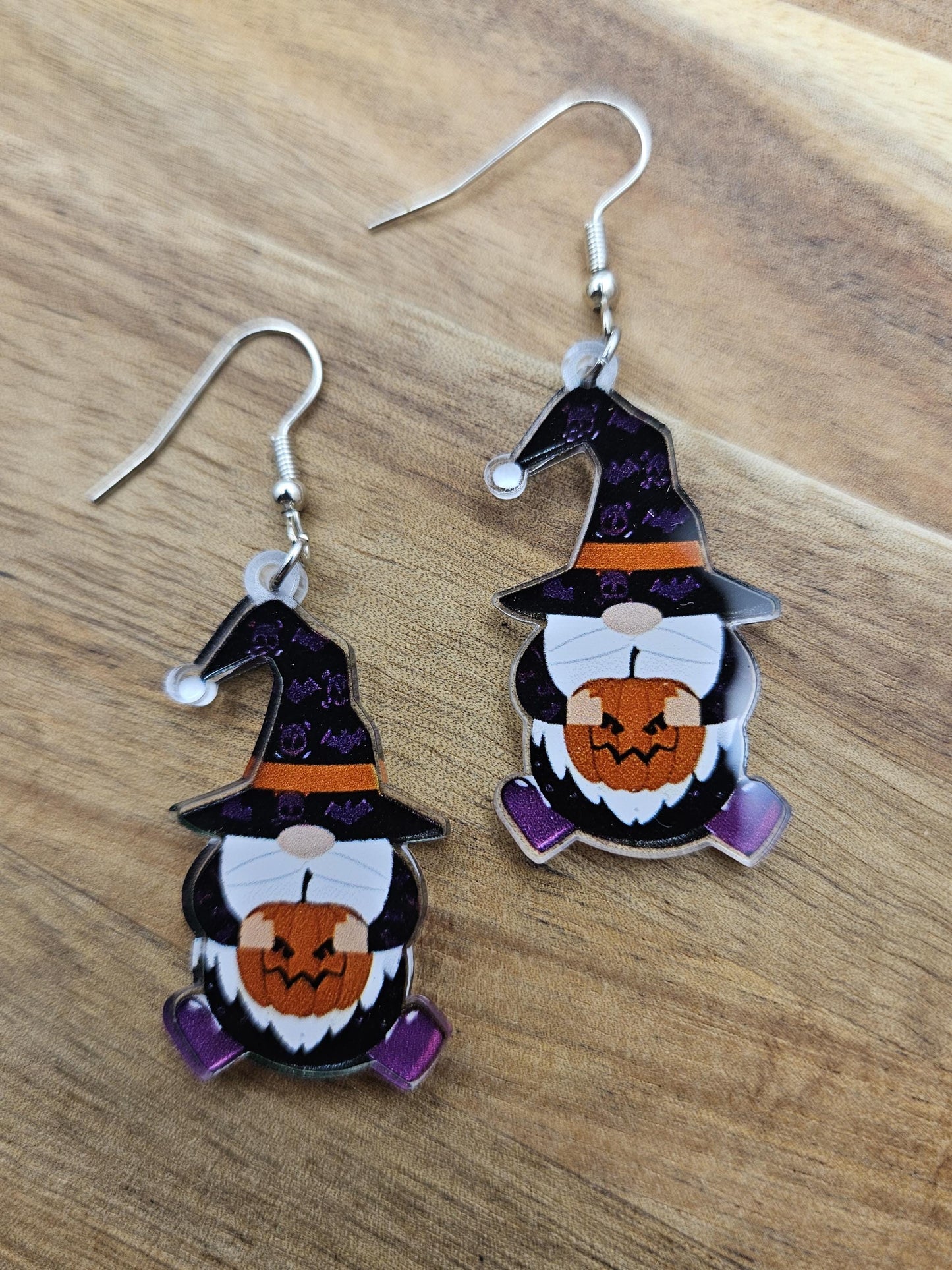 Halloween Witchy Gnome Acrylic Earrings