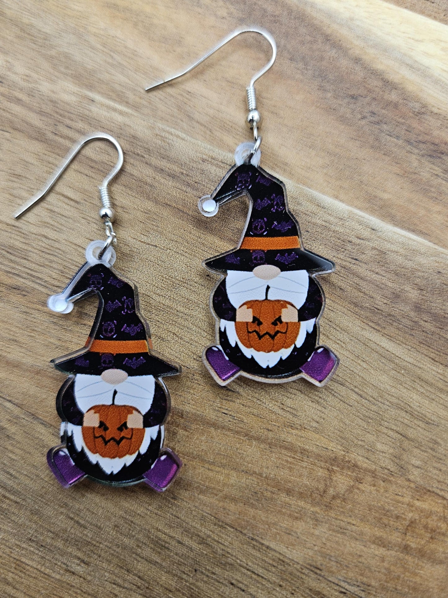 Halloween Witchy Gnome Acrylic Earrings